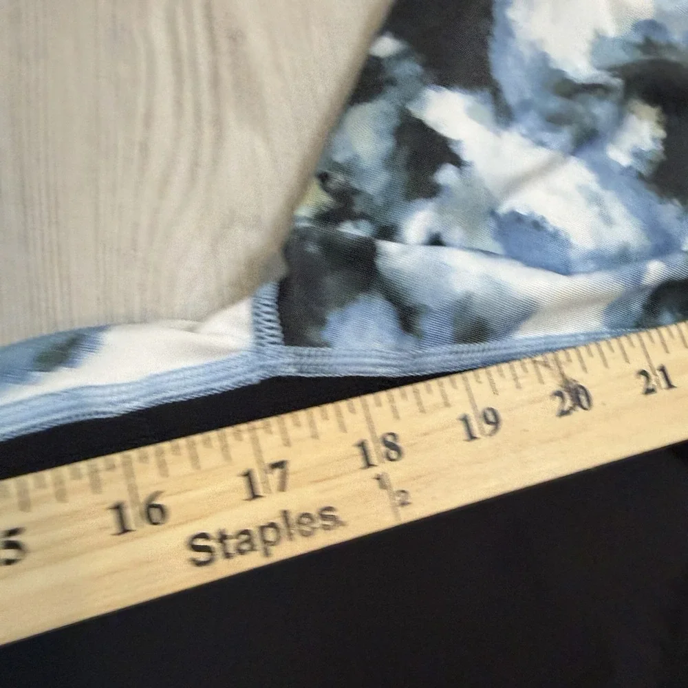 Lululemon Leggings Womens‎ 6 Blue Black Print Stop At Nothing Crop Yoga Gym